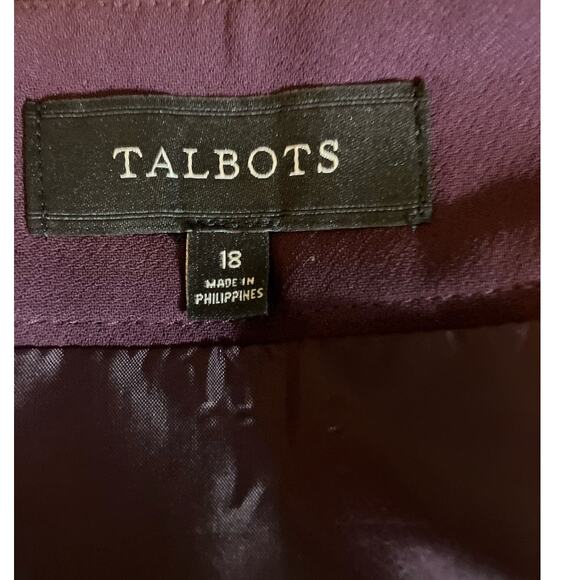 Talbots Women's Deep Purple Ruffled Hem Side Zip Close Pencil Skirt | Size 18 - Picture 7 of 7